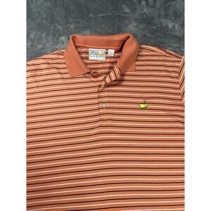 Vintage Augusta National Masters Shirt Mens XL‎ Orange Striped Polo Golf Logo